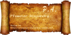 Pfemeter Alexandra névjegykártya